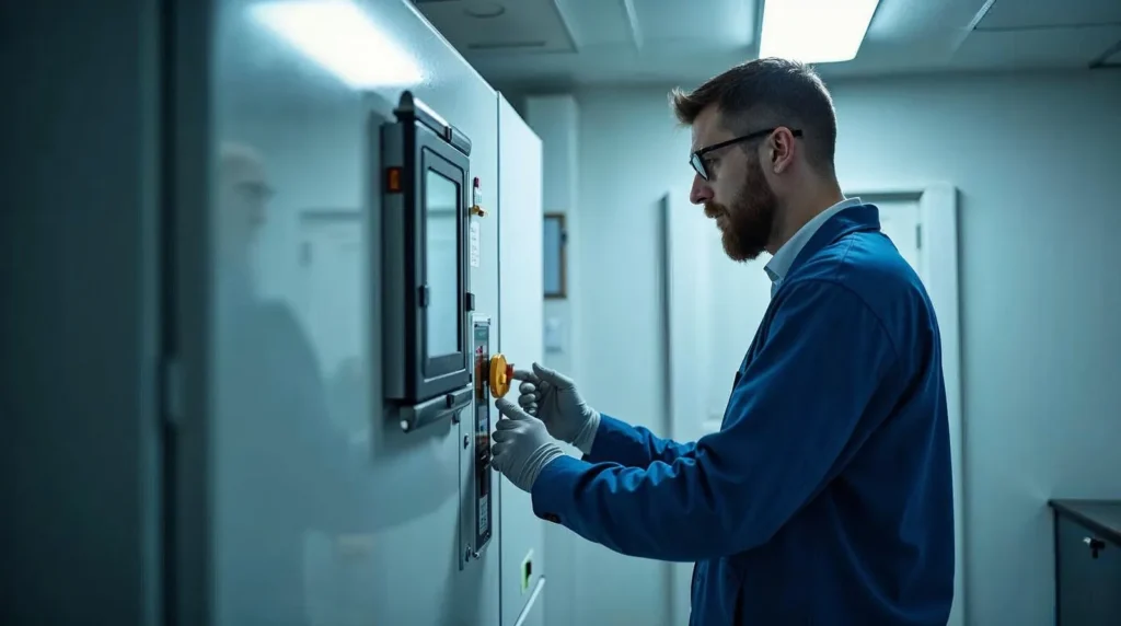 Mise en service d'une chambre de décongélation par un technicien