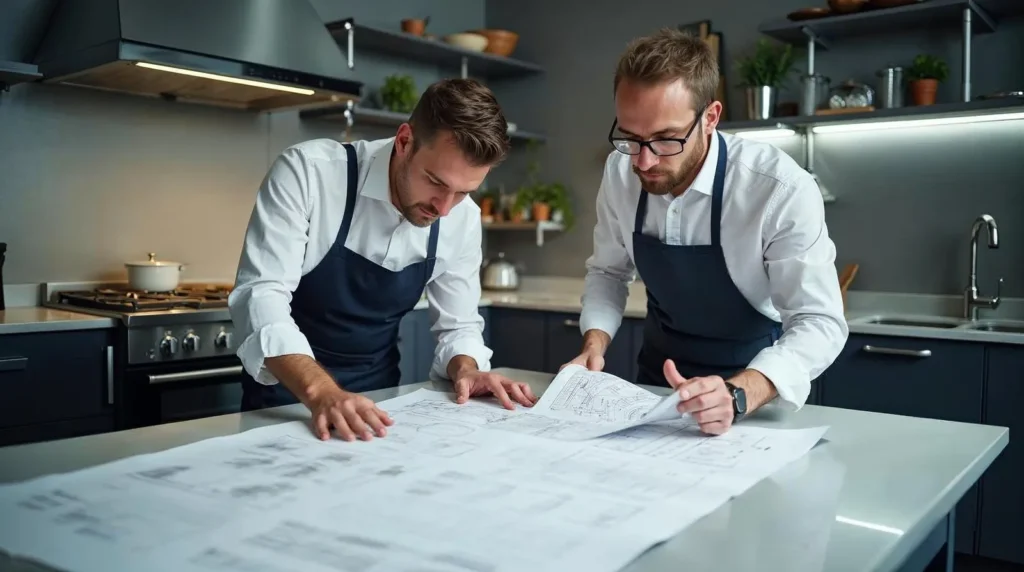 Bureau d'études concevant une cuisine professionnelle