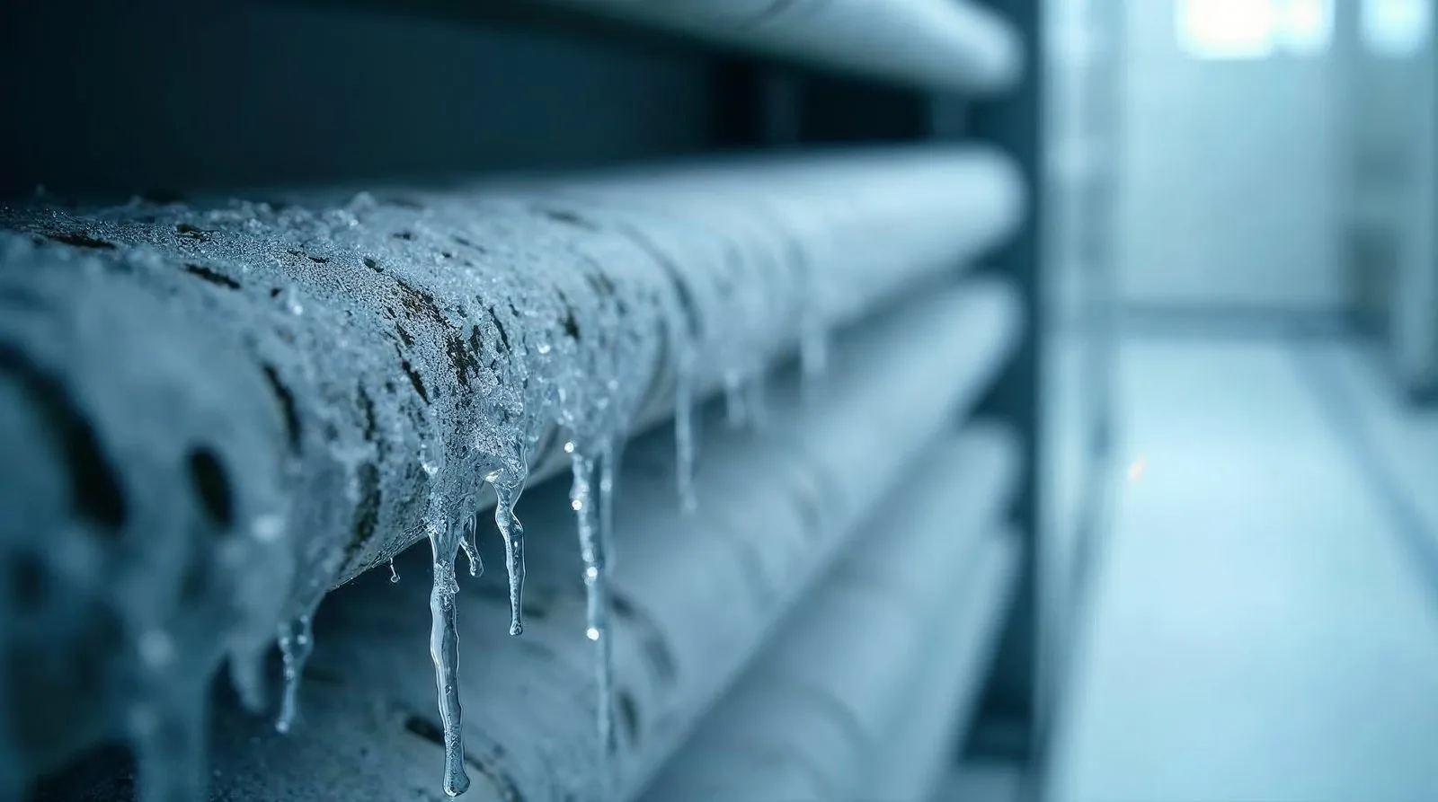 Givre anormal signalant une panne de chambre froide