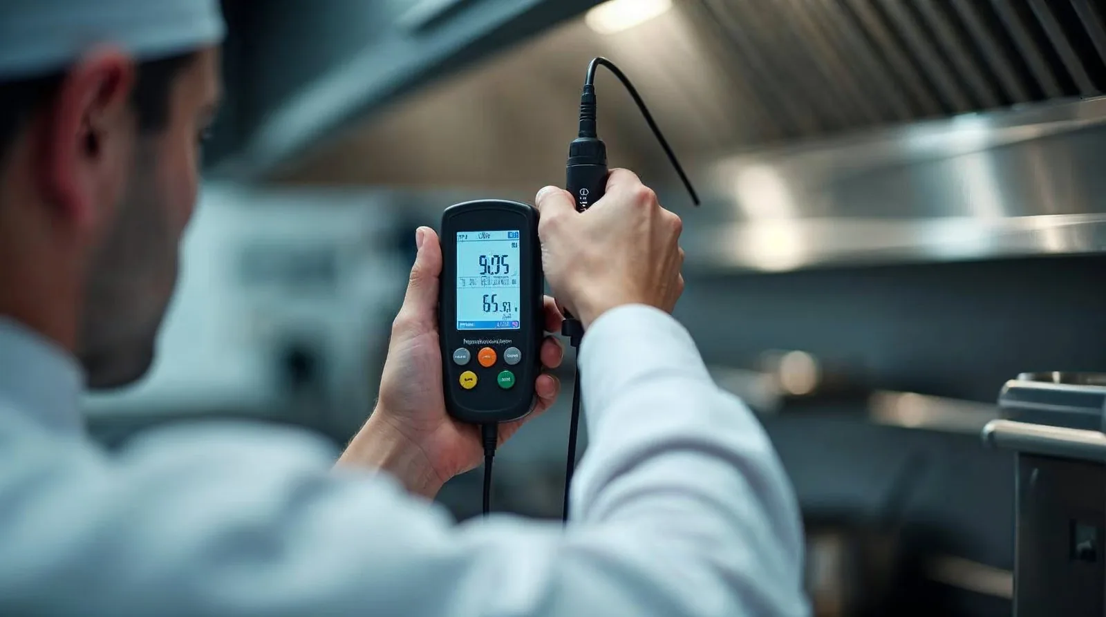 Mesure du débit d'air d'une hotte professionnelle